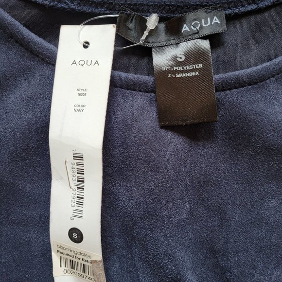 Aqua Crop Top Women's Size Small Velvety Blue Short Sleeve Soft Stretch - Picture 7 of 9